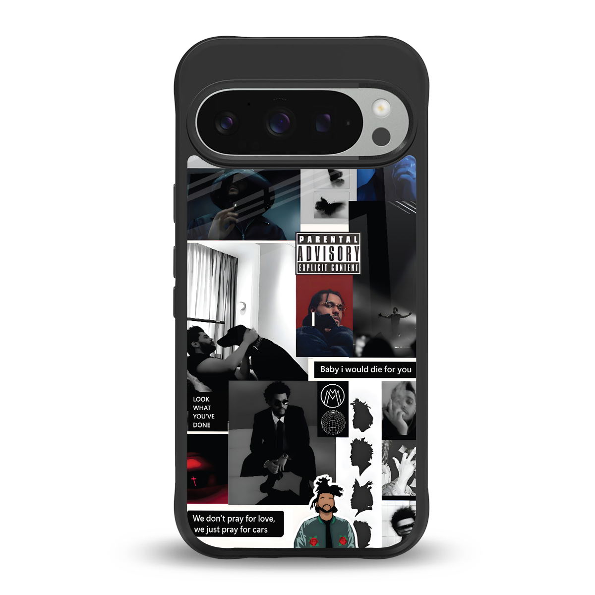 weeknd blend back phone cover | glass case for google pixel 9 pro xl