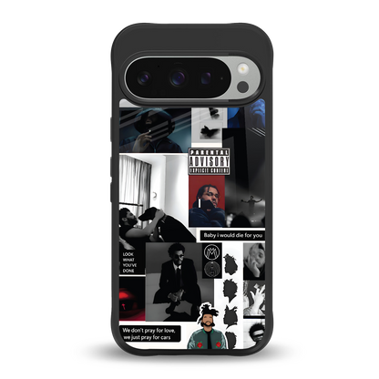 weeknd blend back phone cover | glass case for google pixel 9 pro xl