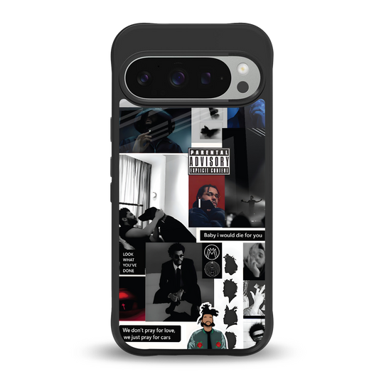 weeknd blend back phone cover | glass case for google pixel 9 pro xl