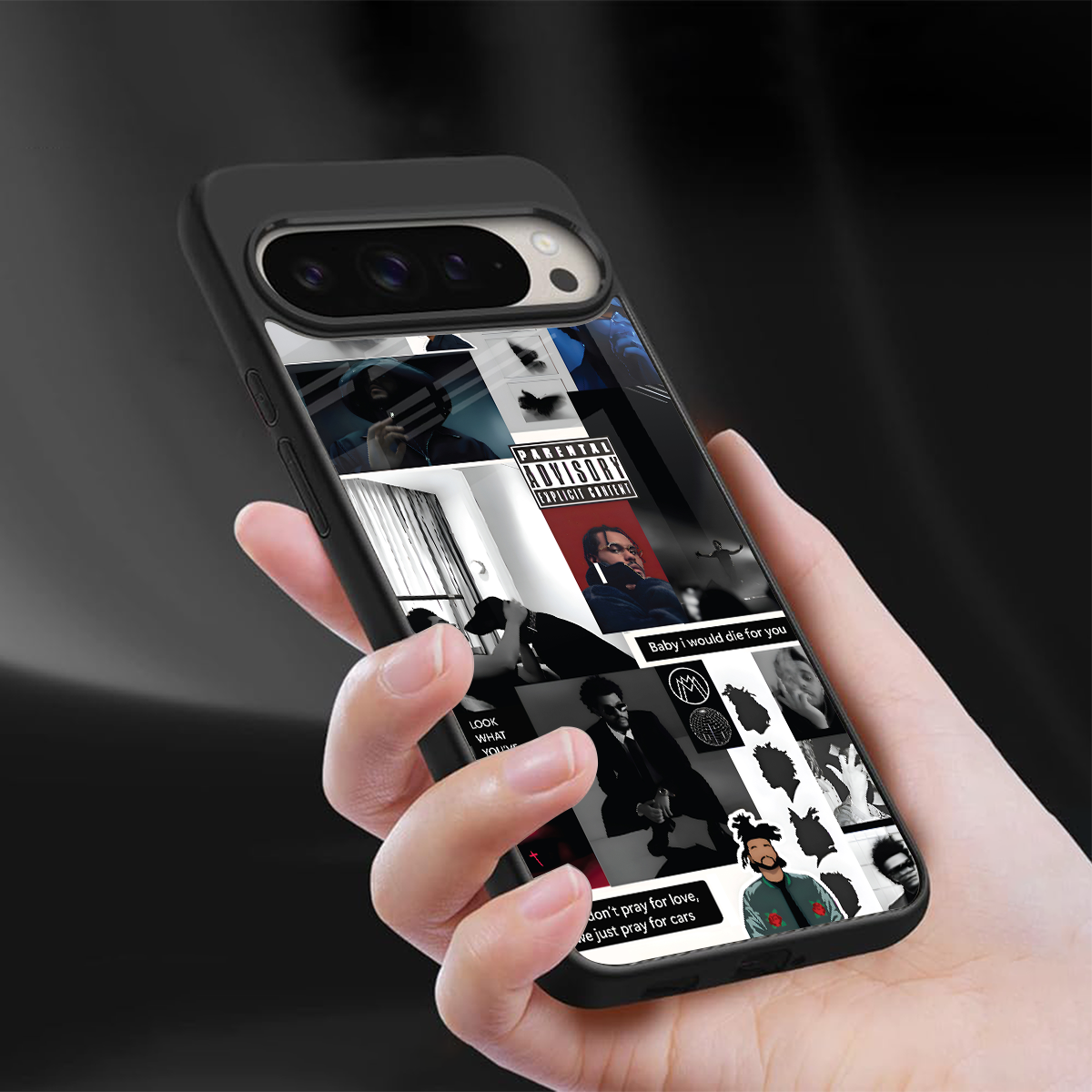 weeknd blend back phone cover | glass case for google pixel 9 pro xl