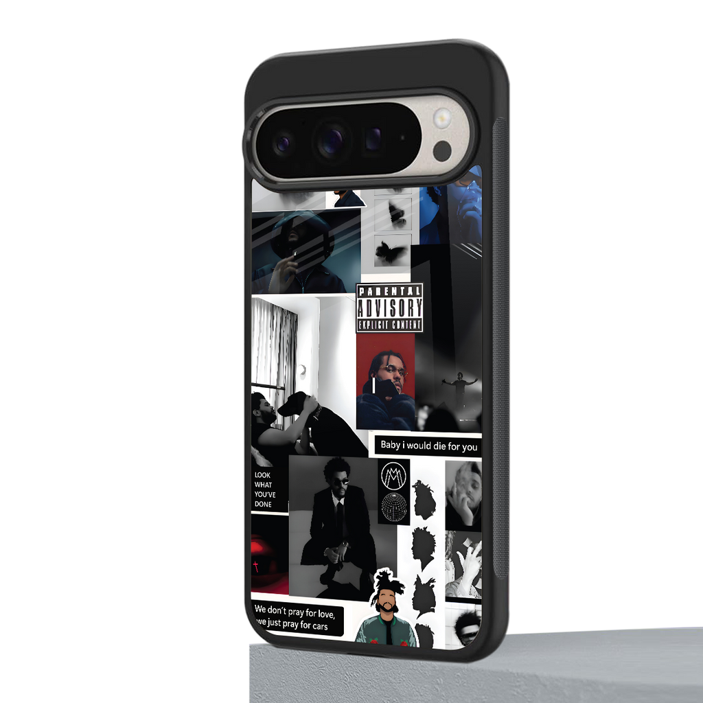 weeknd blend back phone cover | glass case for google pixel 9 pro xl
