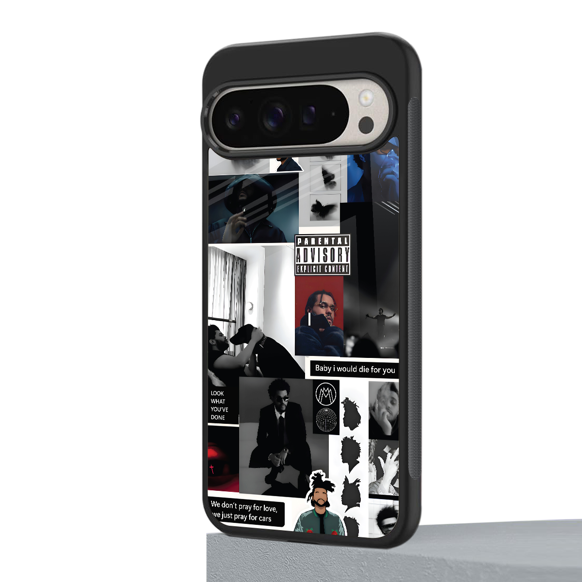 weeknd blend back phone cover | glass case for google pixel 9 pro xl
