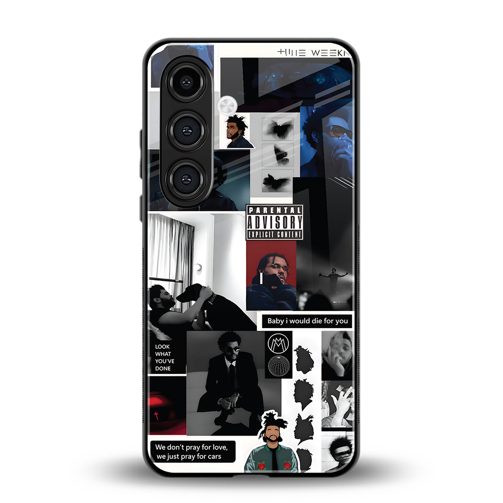 weeknd blend back phone cover | glass case for samsung galaxy s23 plus
