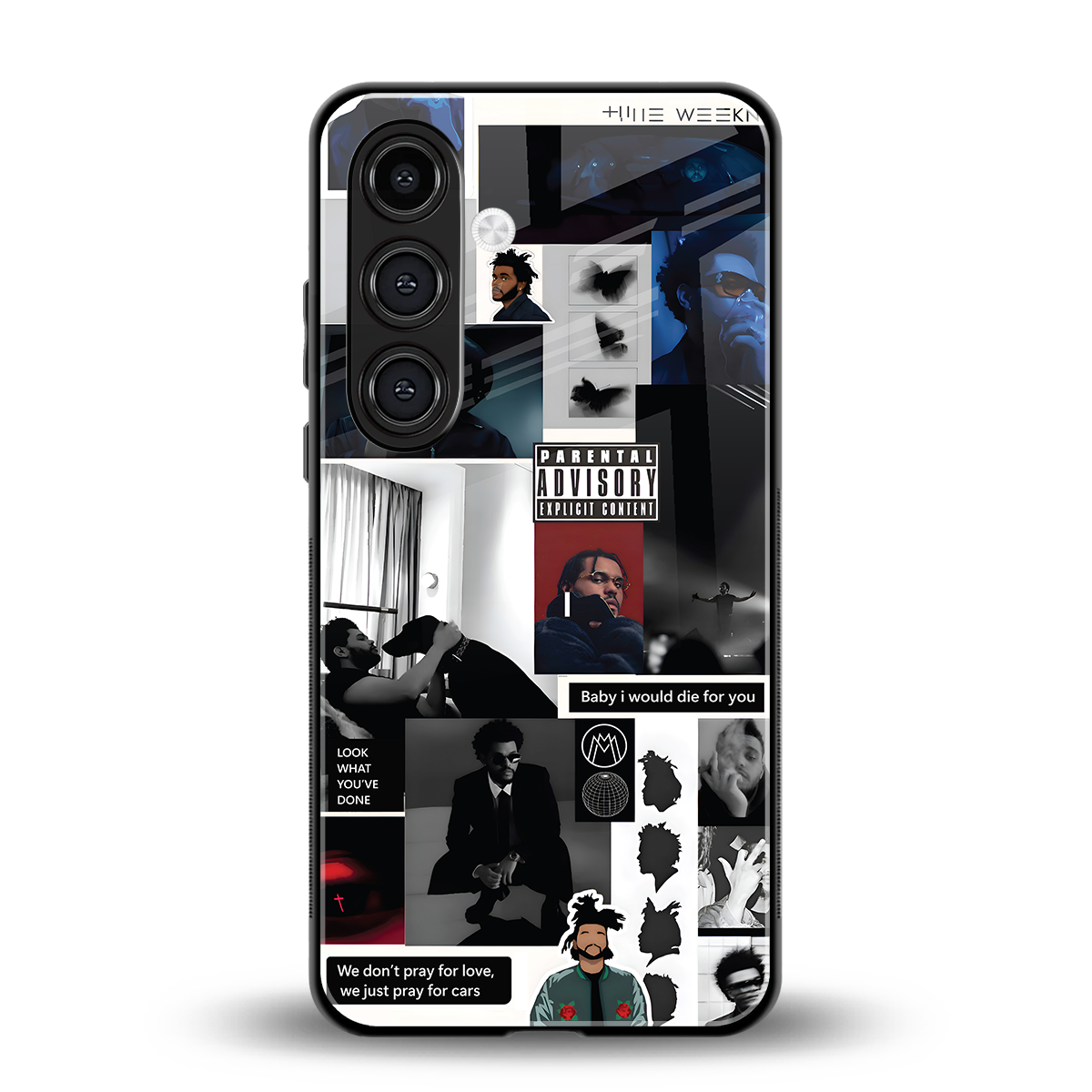 weeknd blend back phone cover | glass case for samsung galaxy s23 fe