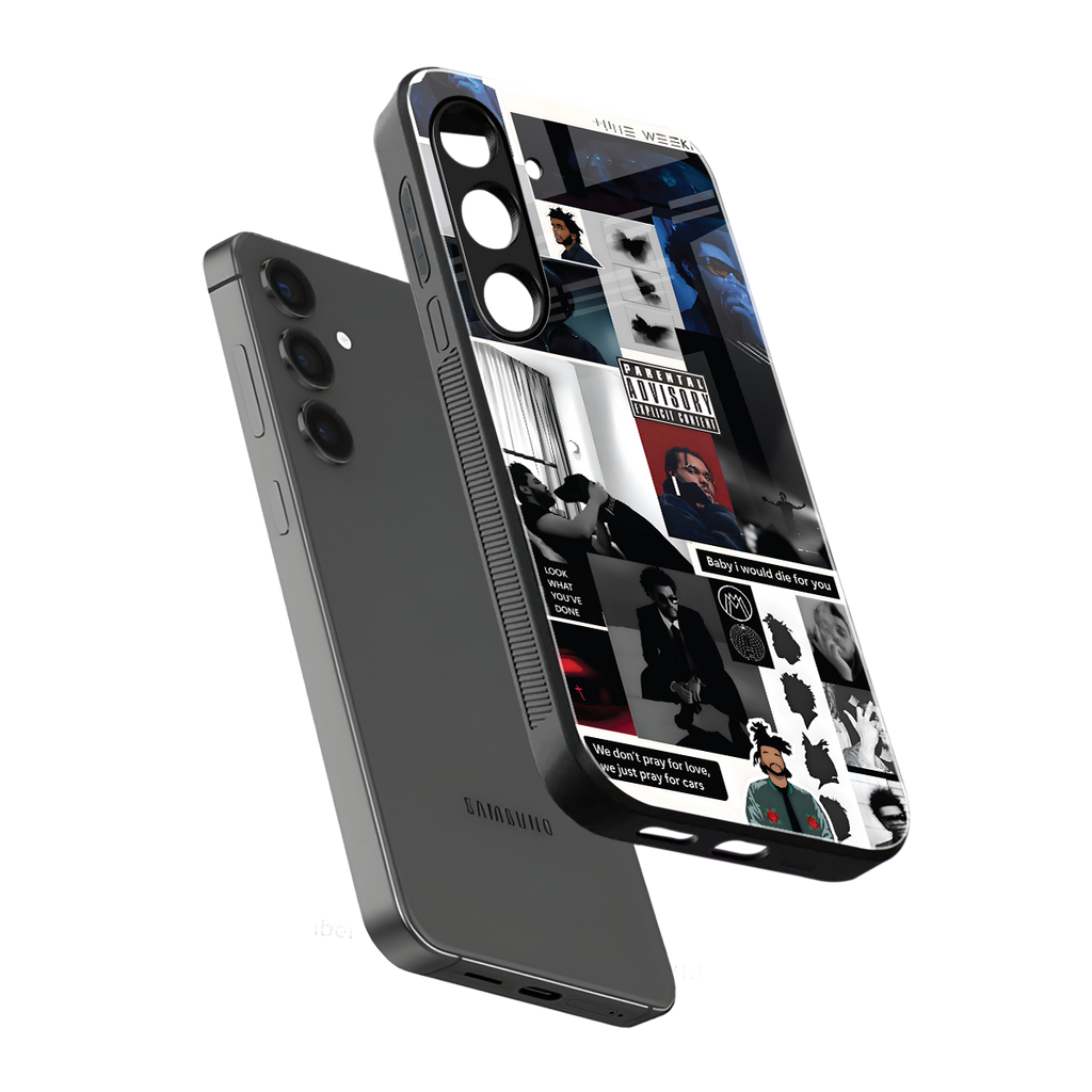 weeknd blend back phone cover | glass case for samsung galaxy s23 plus