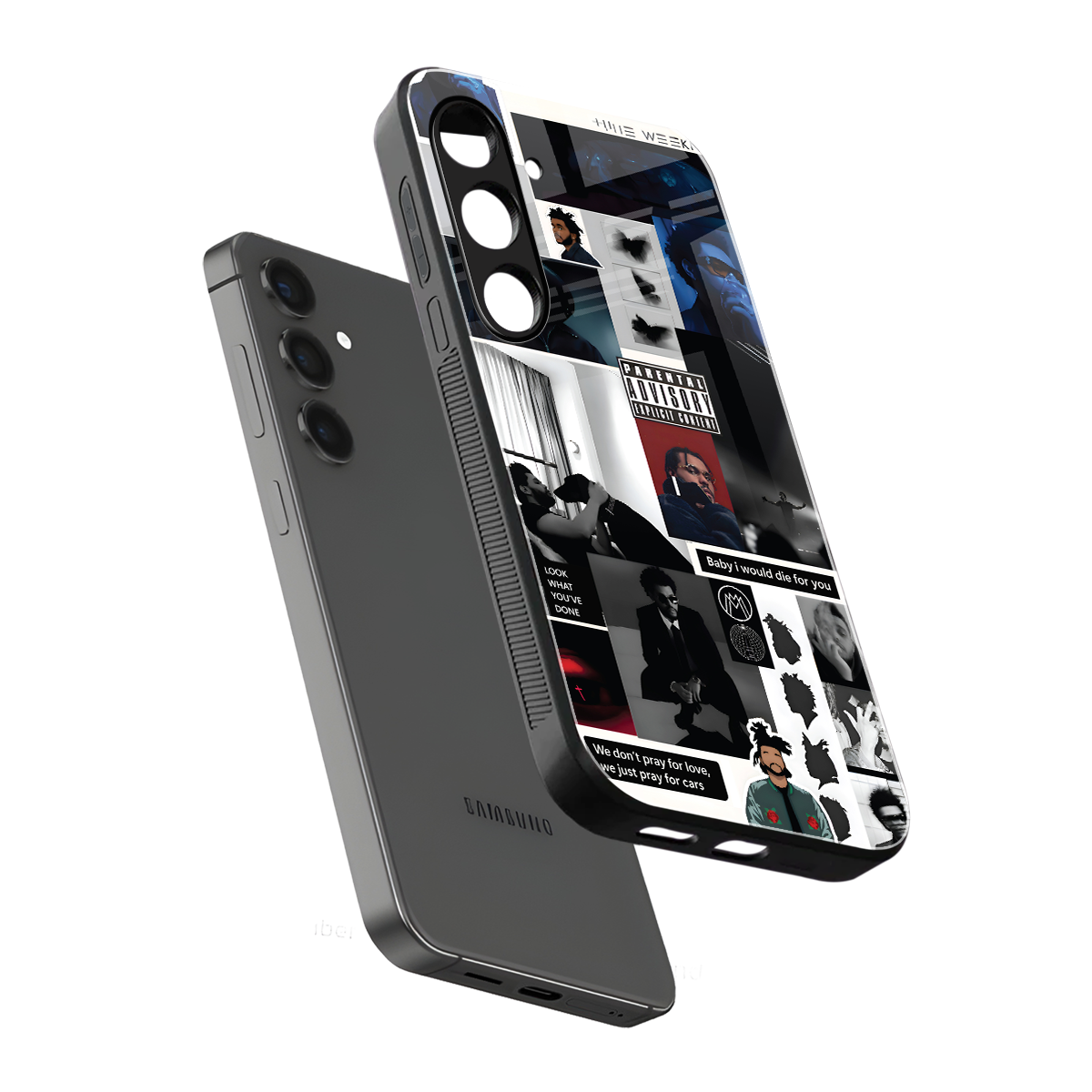 weeknd blend back phone cover | glass case for samsung galaxy s23 plus
