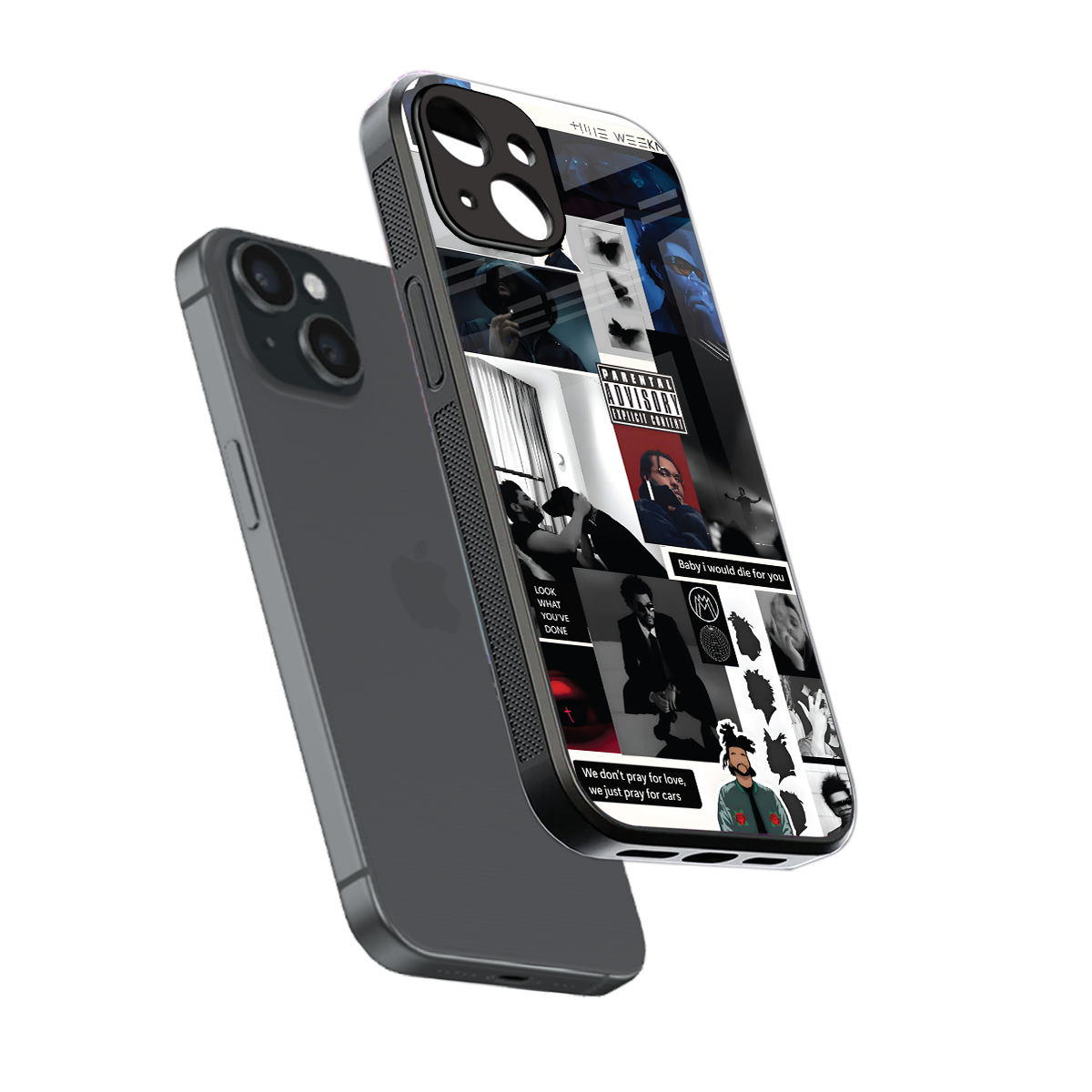 weeknd blend back phone cover | glass case for iphone 15