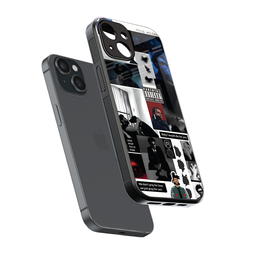 weeknd blend back phone cover | glass case for iphone 14