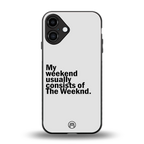 weeknd mood back phone cover | glass case for iphone 16 plus