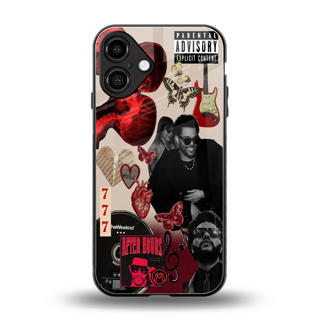 weeknd vibes back phone cover | glass case for iphone 16 plus