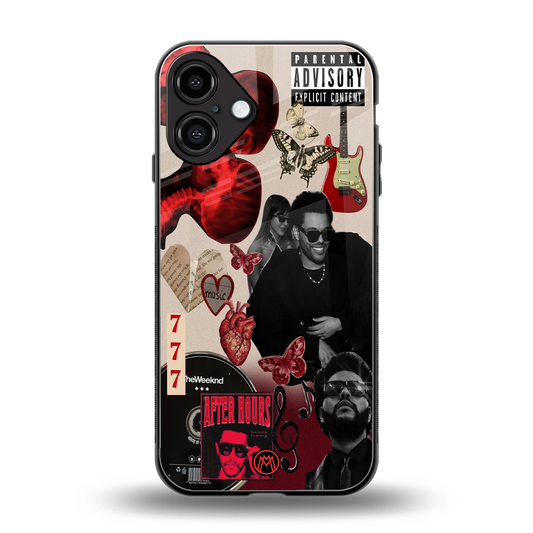 weeknd vibes back phone cover | glass case for iphone 16 plus