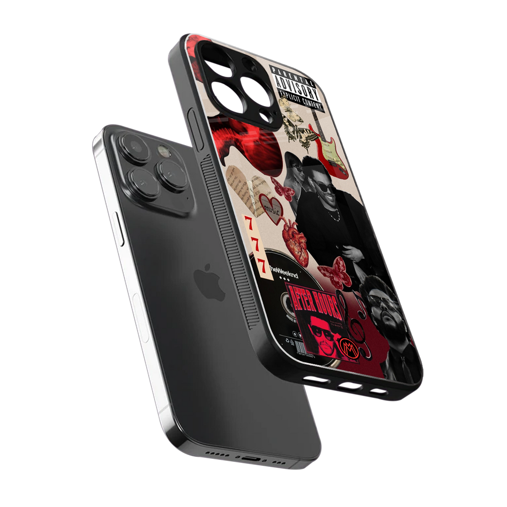 weeknd vibes back phone cover | glass case for iphone 16 pro