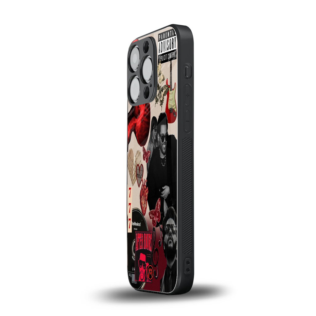 weeknd vibes back phone cover | glass case for iphone 16 pro