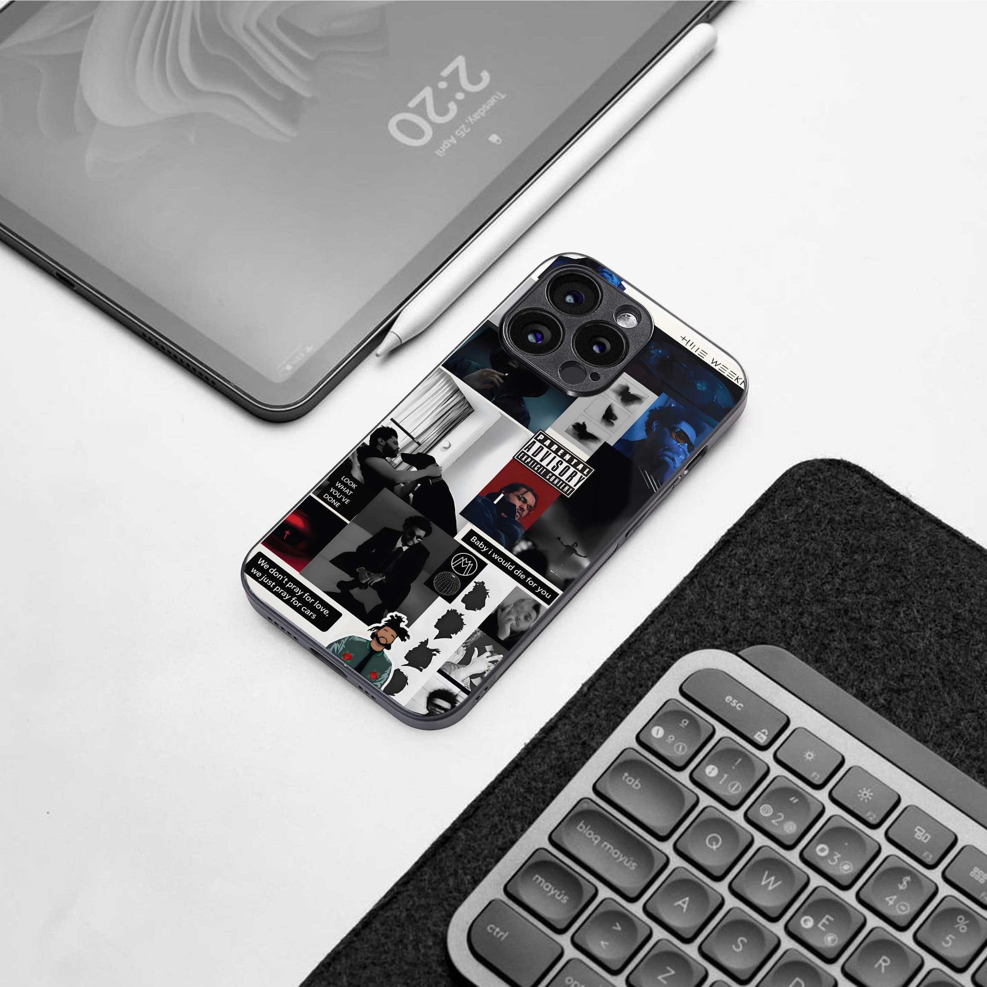 weeknd blend back phone cover | glass case for iphone 13 pro max
