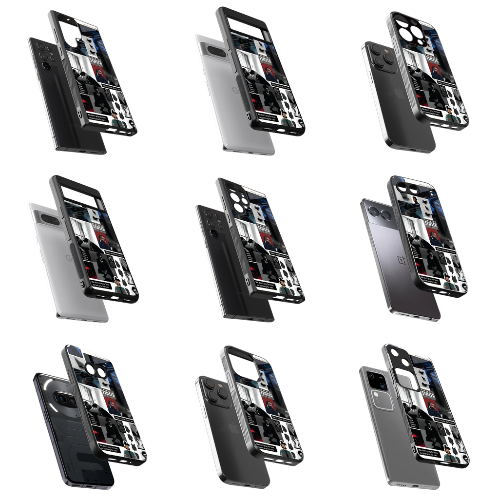 Durable Glass Back Mobile Case for iPhone, Samsung, OnePlus, Google Pixel, Redmi, Vivo, Oppo