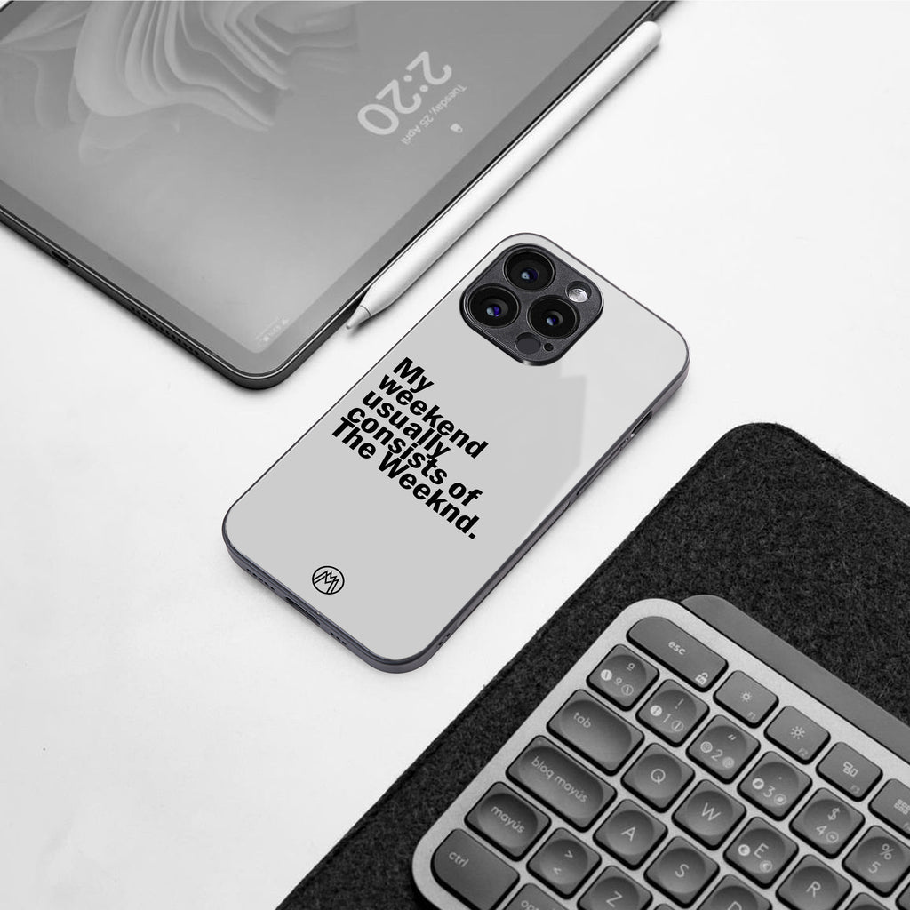 weeknd mood back phone cover | glass case for iphone 16 pro