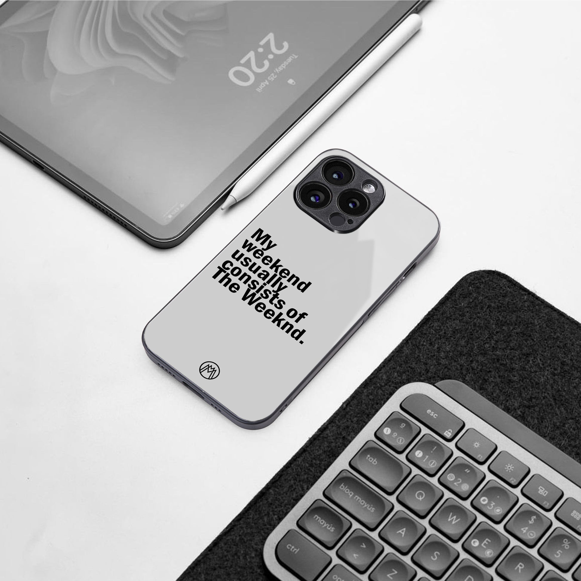weeknd mood back phone cover | glass case for iphone 15 plus