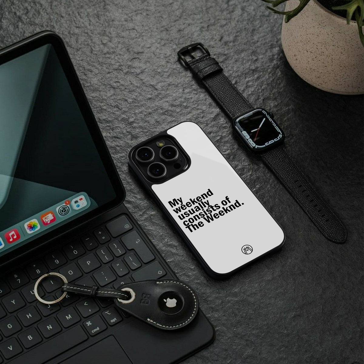 weeknd mood back phone cover | glass case for iphone 16 pro