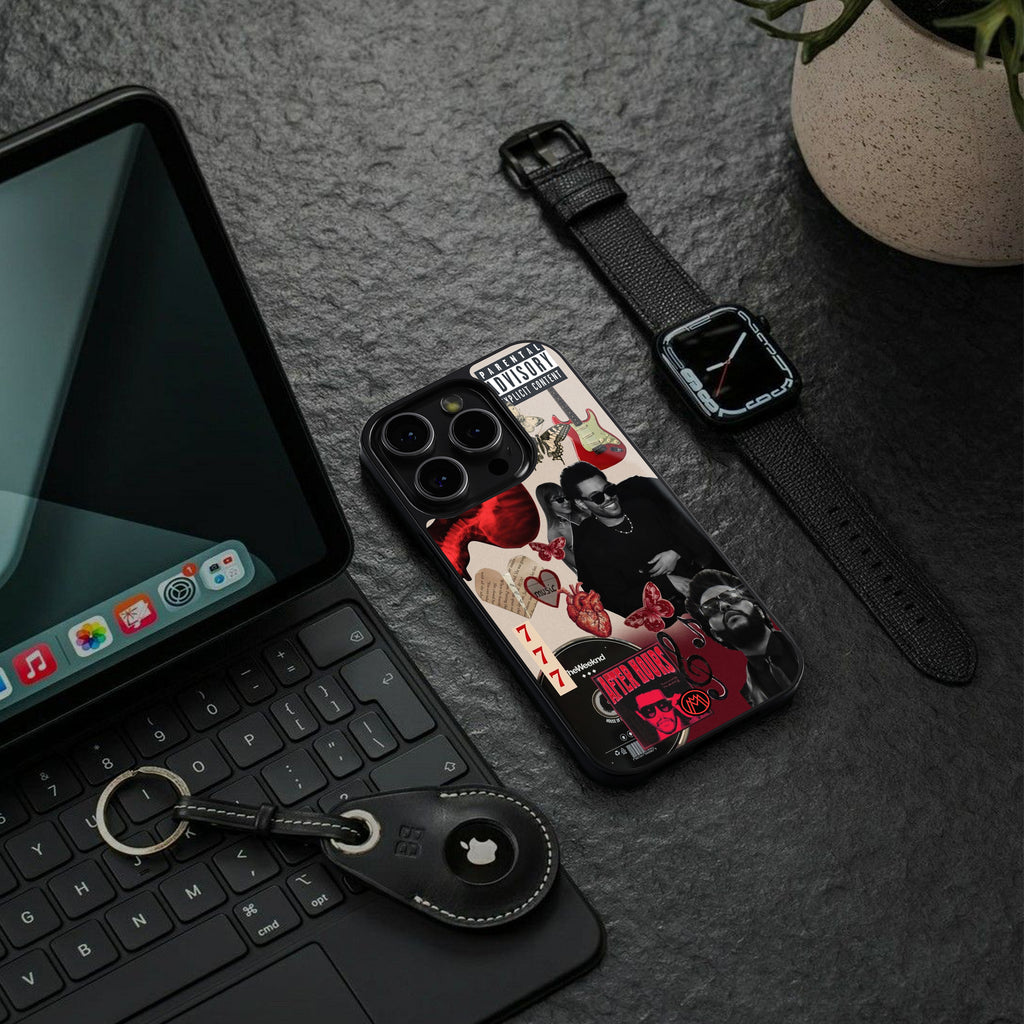 weeknd vibes back phone cover | glass case for iphone 16 pro