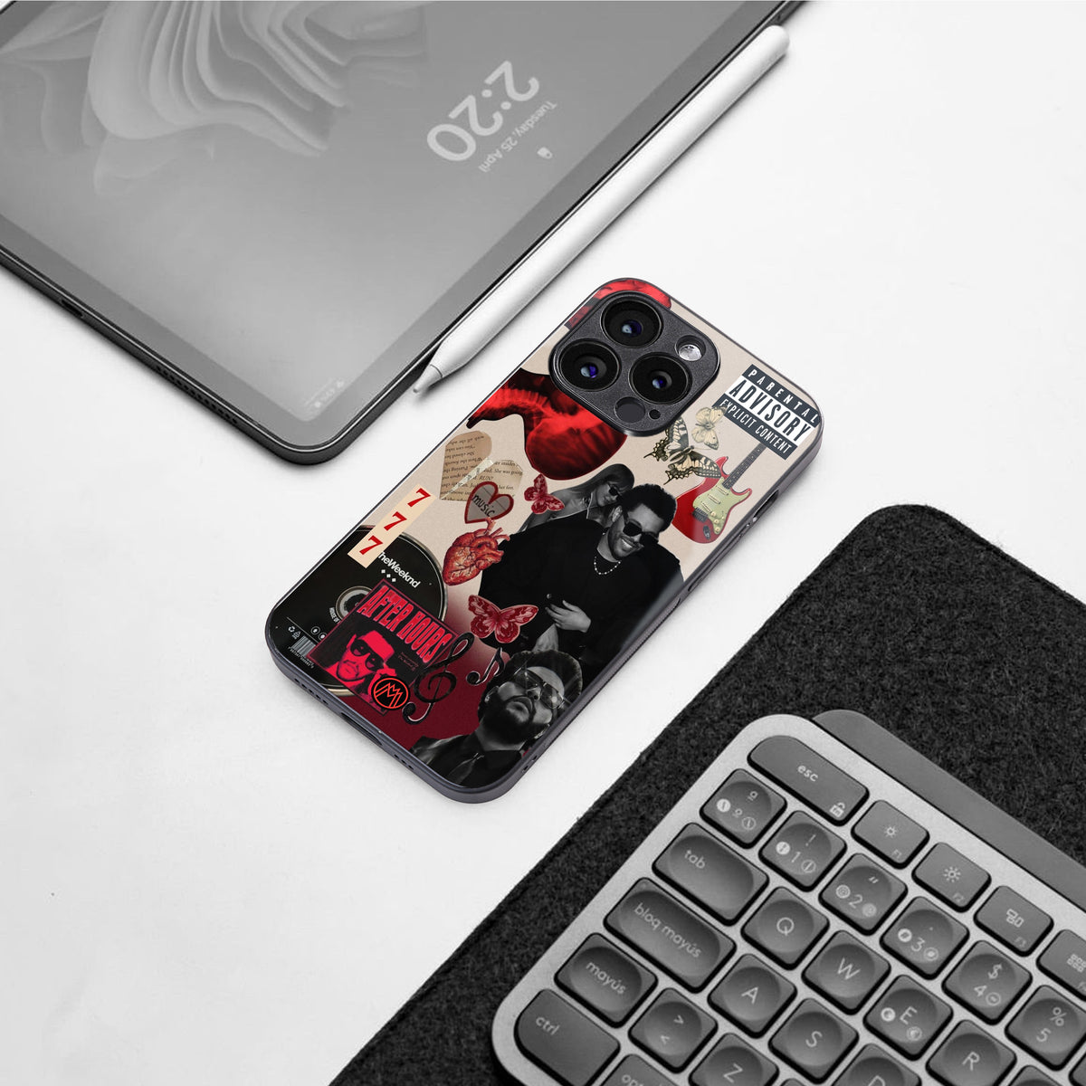 weeknd vibes back phone cover | glass case for iphone 16 pro
