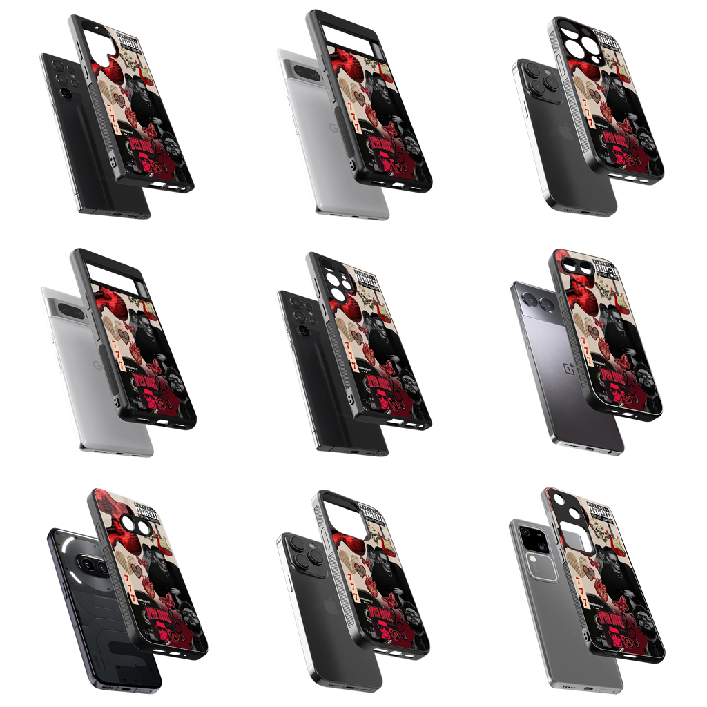 Durable Glass Back Mobile Case for iPhone, Samsung, OnePlus, Google Pixel, Redmi, Vivo, Oppo