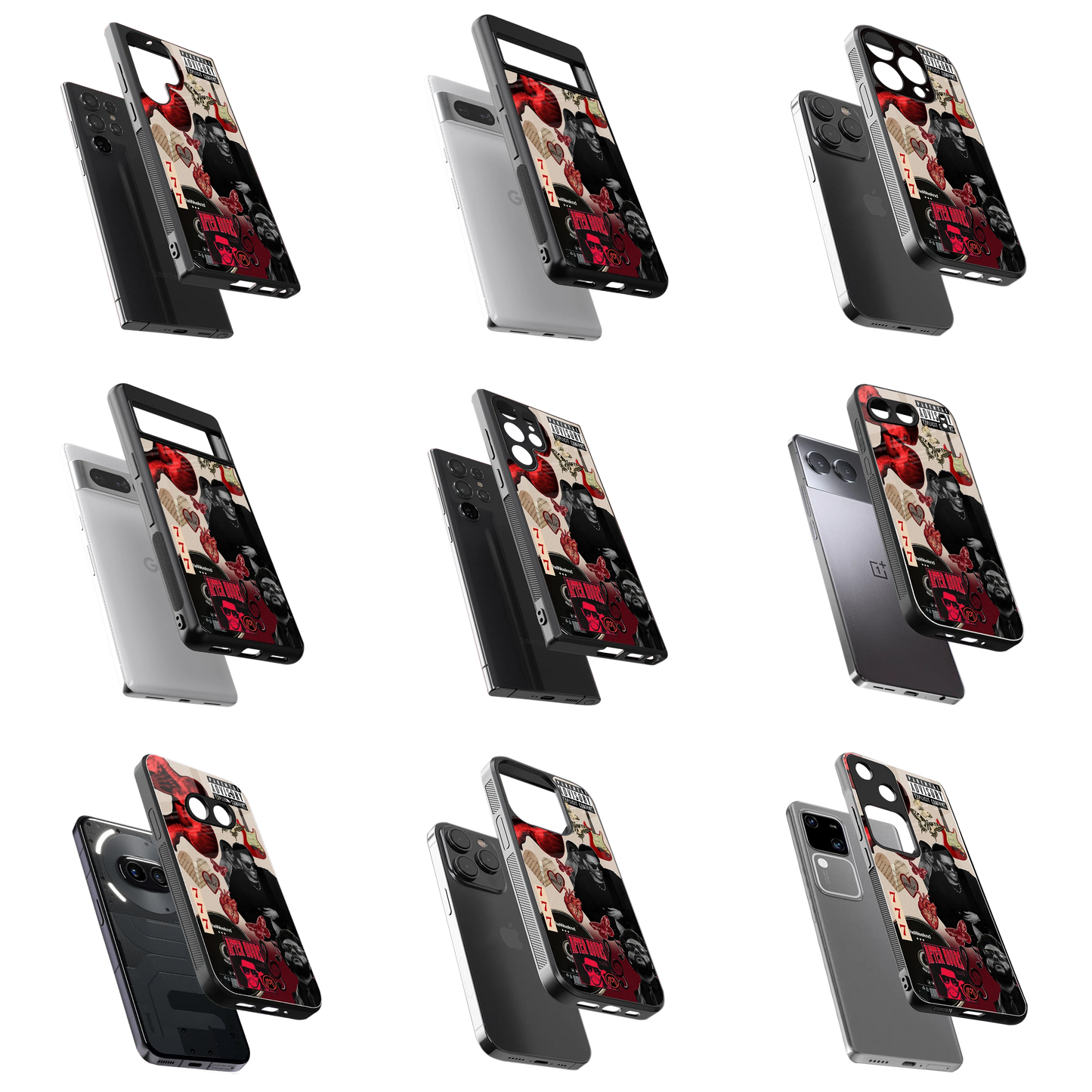 Durable Glass Back Mobile Case for iPhone, Samsung, OnePlus, Google Pixel, Redmi, Vivo, Oppo