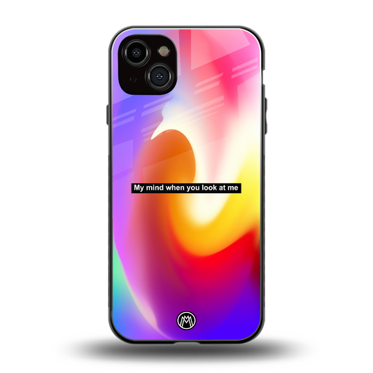 when you look at me back phone cover | glass case for iphone 15 plus