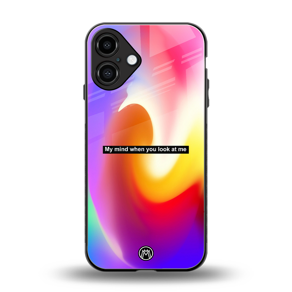 when you look at me back phone cover | glass case for iphone 16 plus