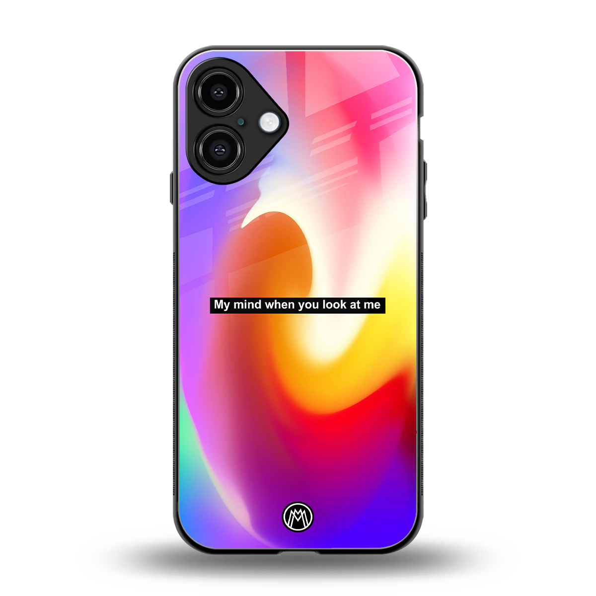 when you look at me back phone cover | glass case for iphone 16 plus