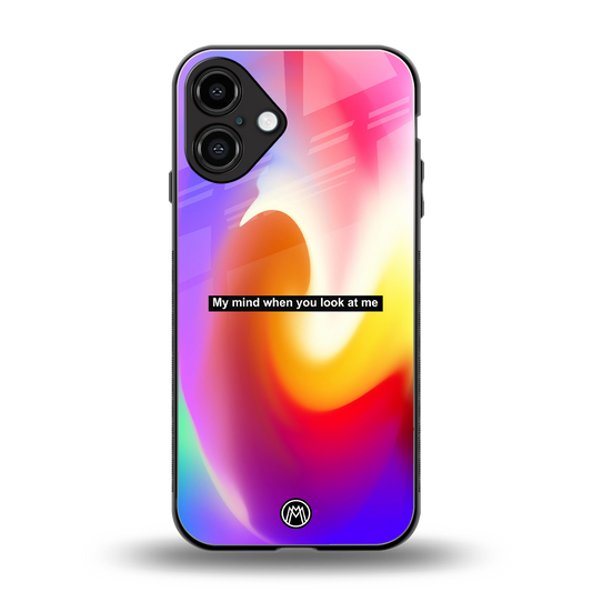 when you look at me back phone cover | glass case for iphone 16 plus