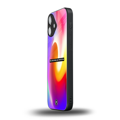 when you look at me back phone cover | glass case for iphone 16 plus