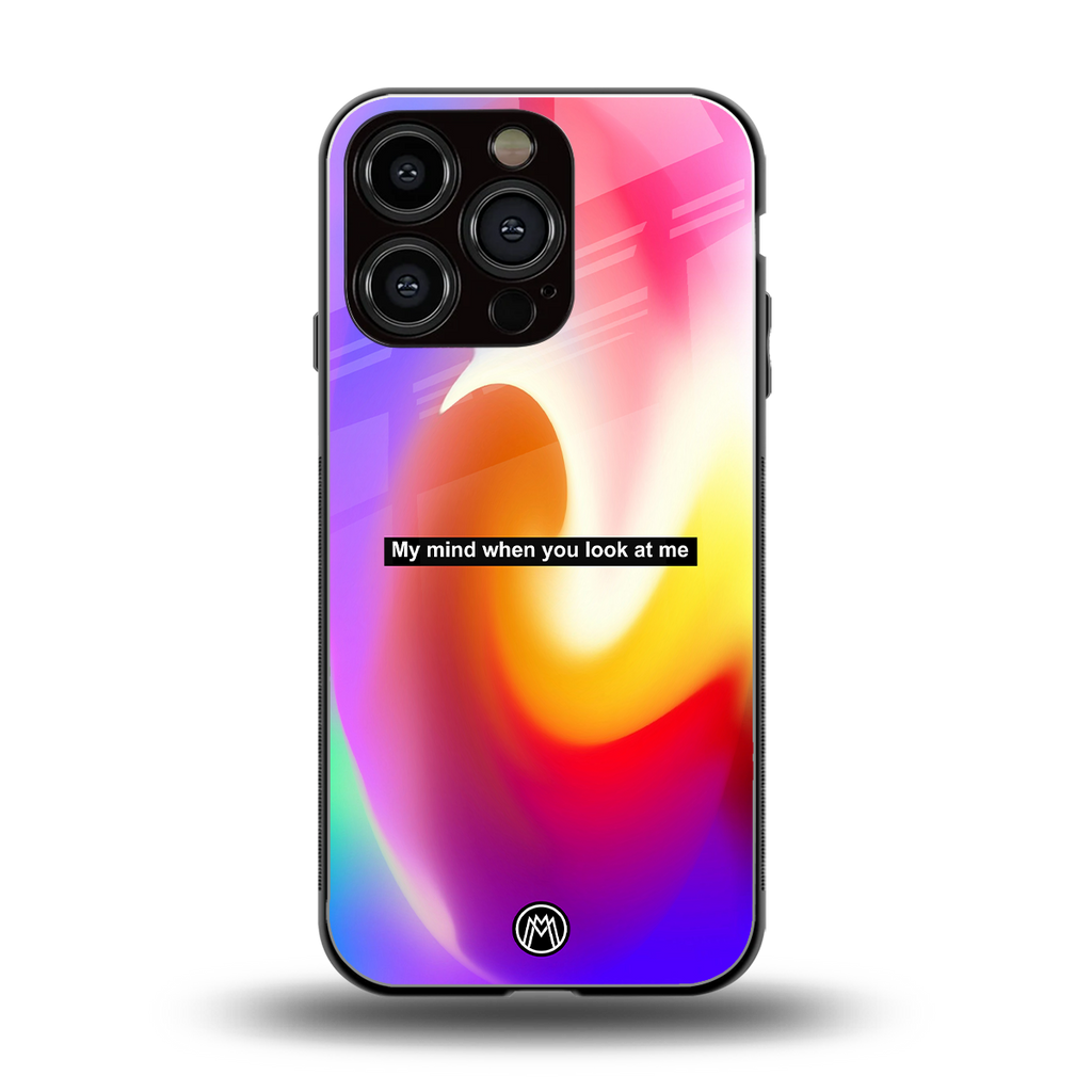 when you look at me back phone cover | glass case for iphone 16 pro