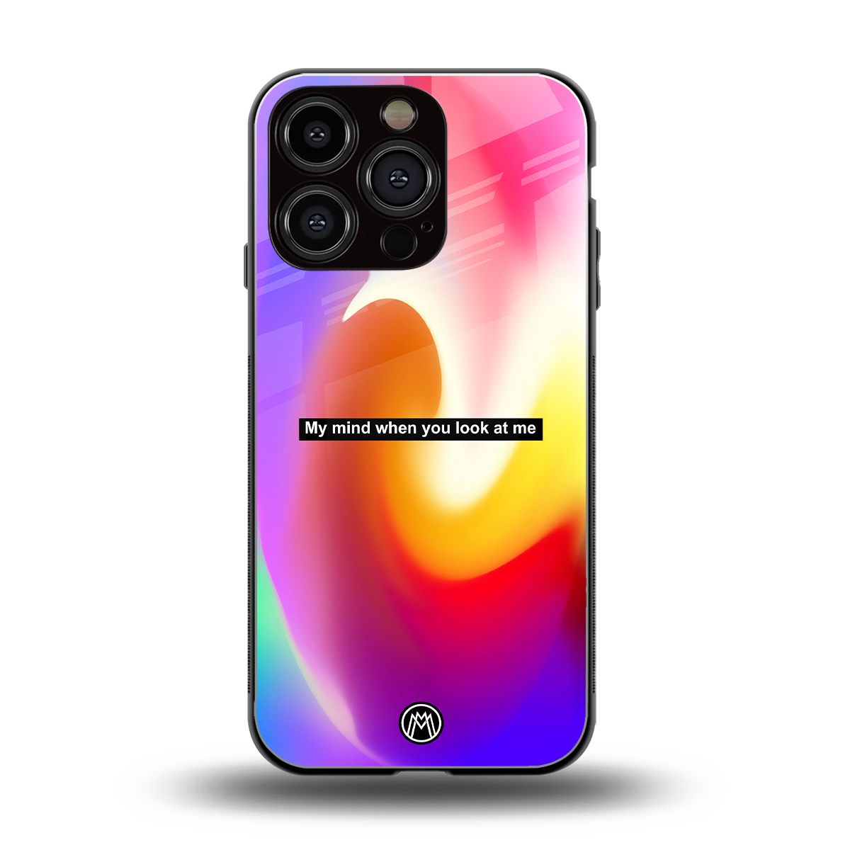 when you look at me back phone cover | glass case for iphone 16 pro