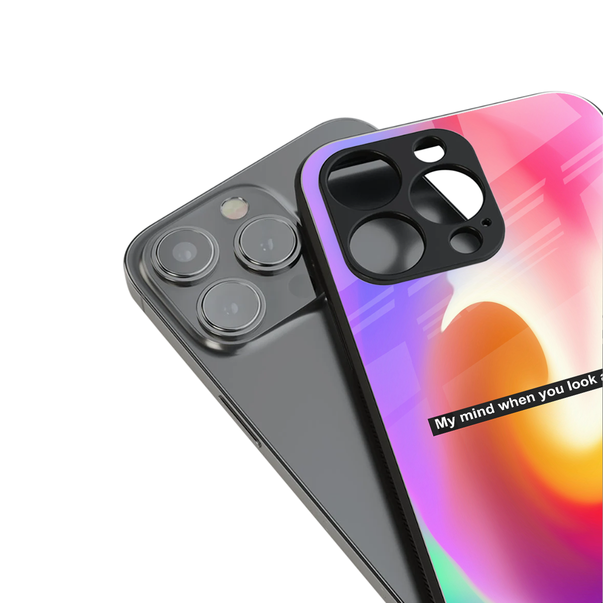 when you look at me back phone cover | glass case for iphone 16 pro