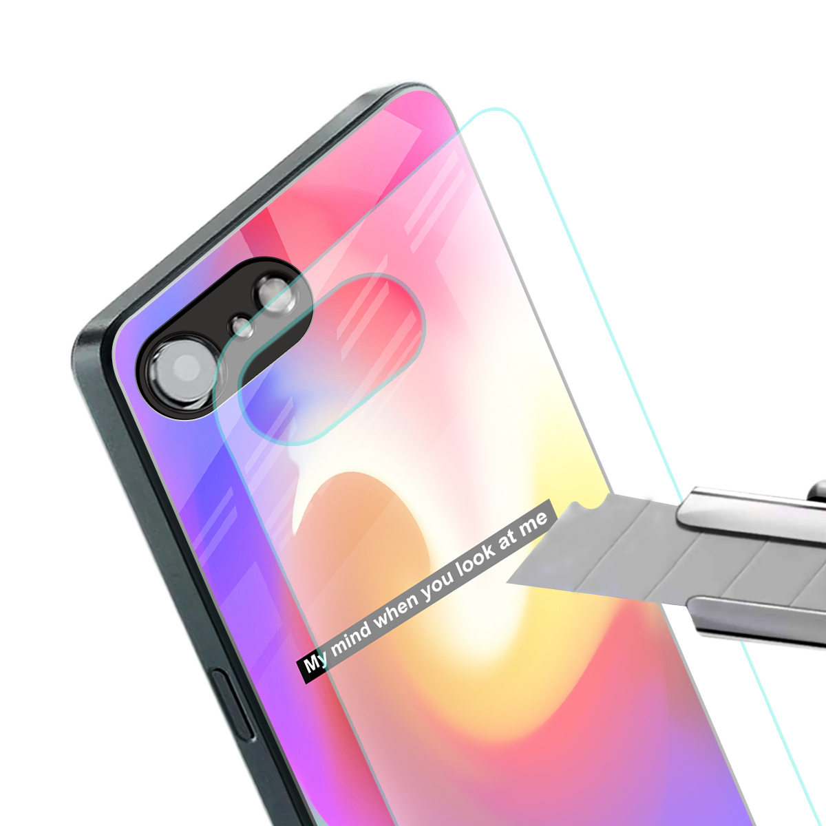 when you look at me back phone cover | glass case for iphone 16e