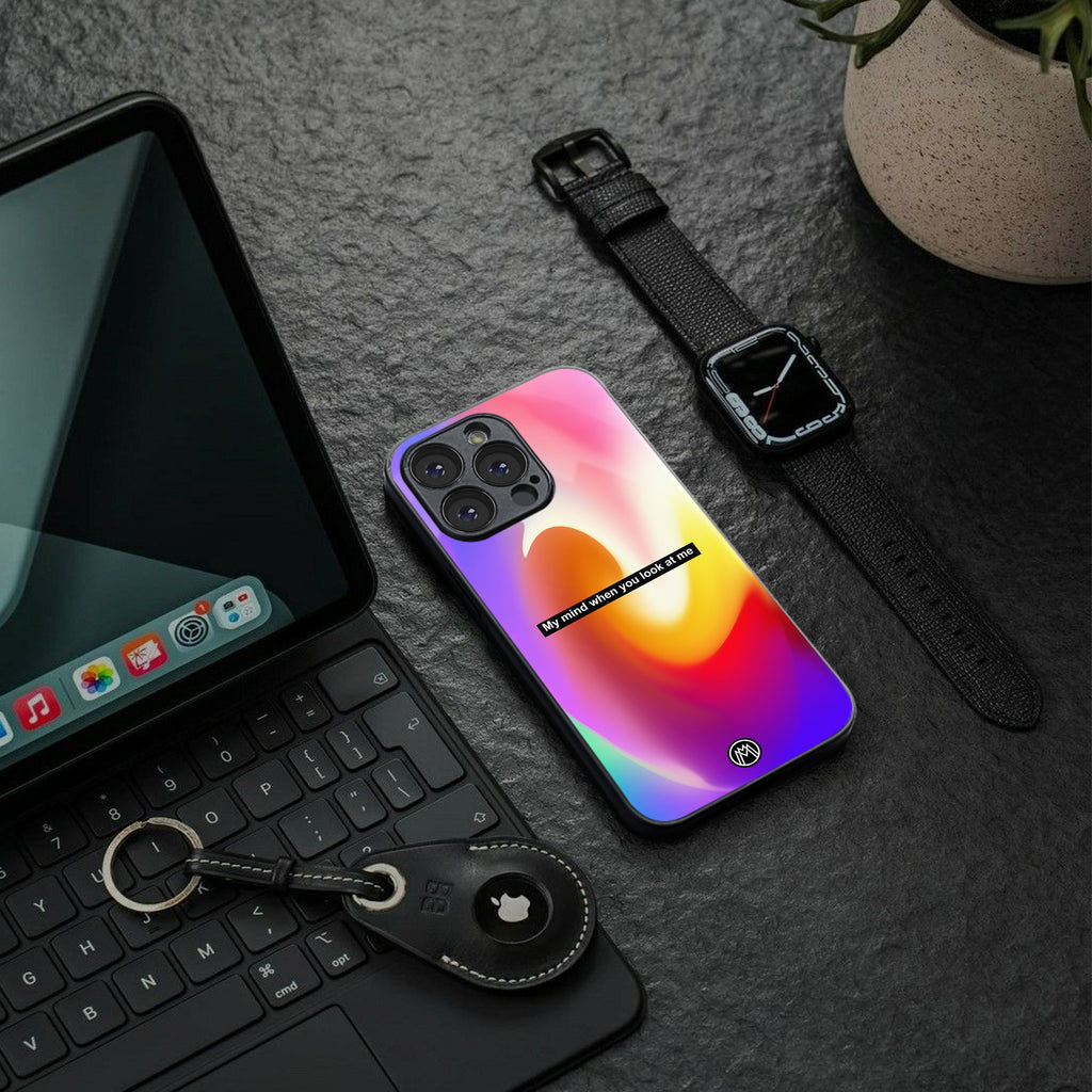 when you look at me back phone cover | glass case for iphone 16 pro