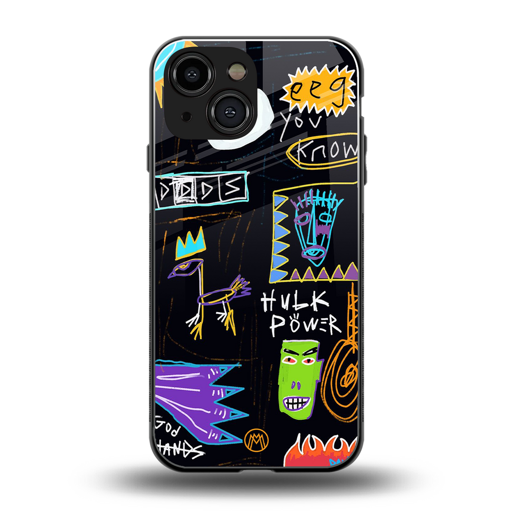 whimsy back phone cover | glass case for iphone 13 mini