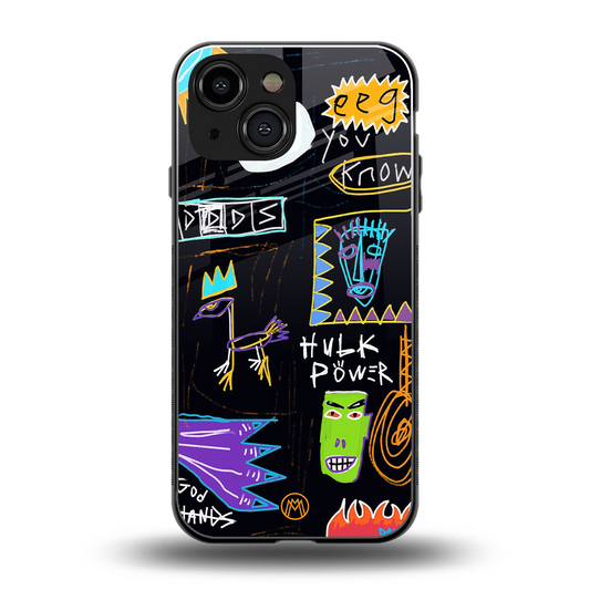 whimsy back phone cover | glass case for iphone 13 mini
