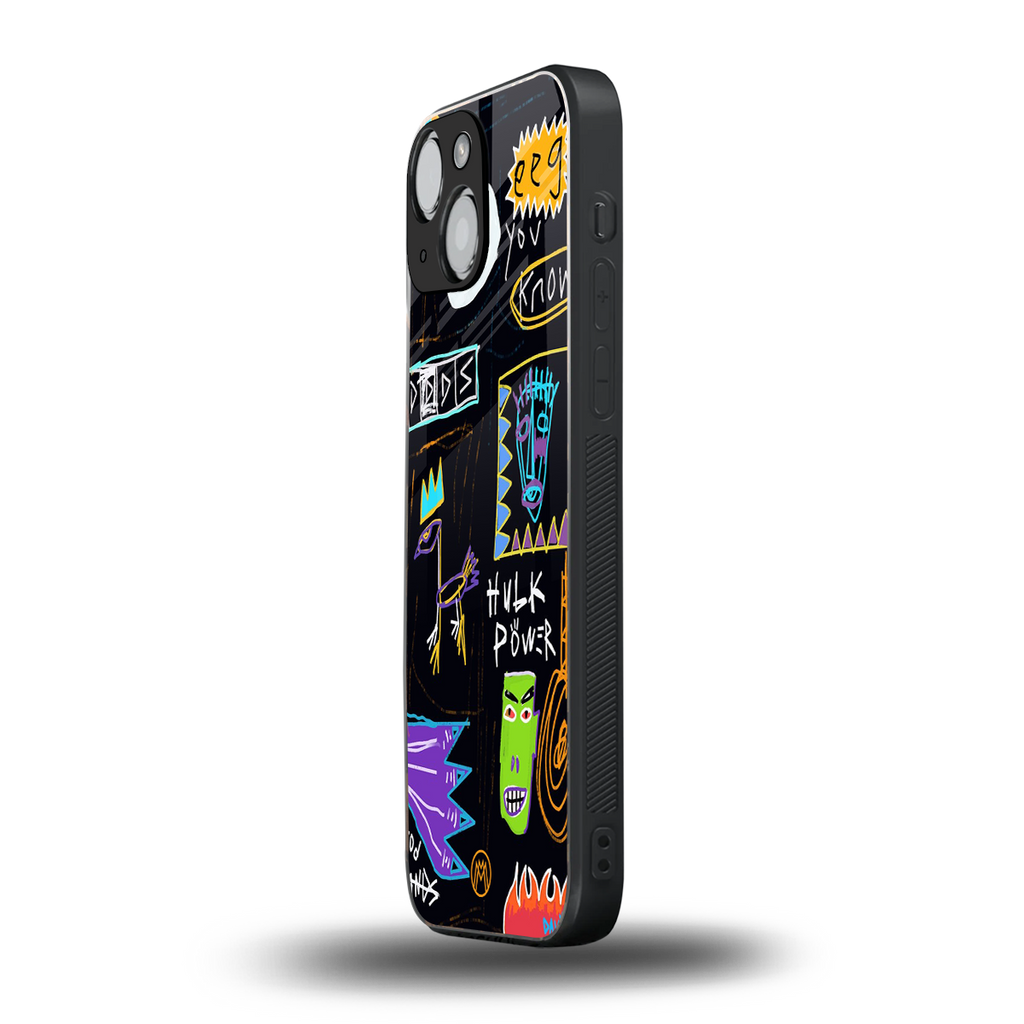 whimsy back phone cover | glass case for iphone 13 mini