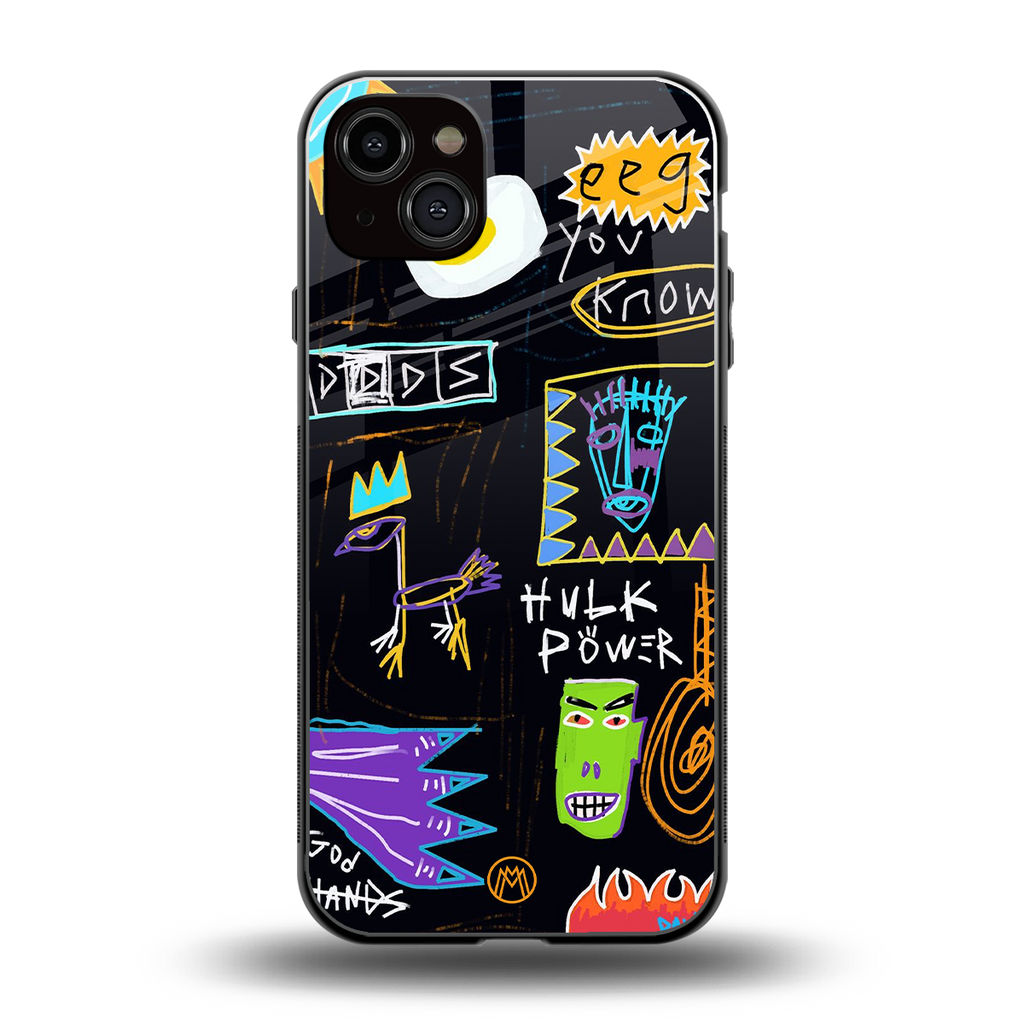 whimsy back phone cover | glass case for iphone 15 plus