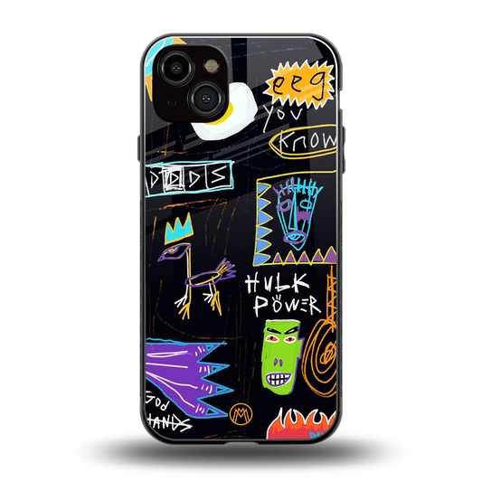whimsy back phone cover | glass case for iphone 15 plus