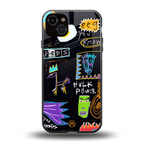 whimsy back phone cover | glass case for iphone 14 plus
