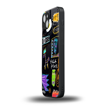 whimsy back phone cover | glass case for iphone 15 plus