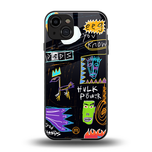 whimsy back phone cover | glass case for iphone 15