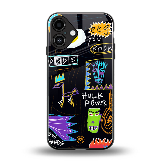 whimsy back phone cover | glass case for iphone 16 plus