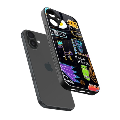 whimsy back phone cover | glass case for iphone 16 plus