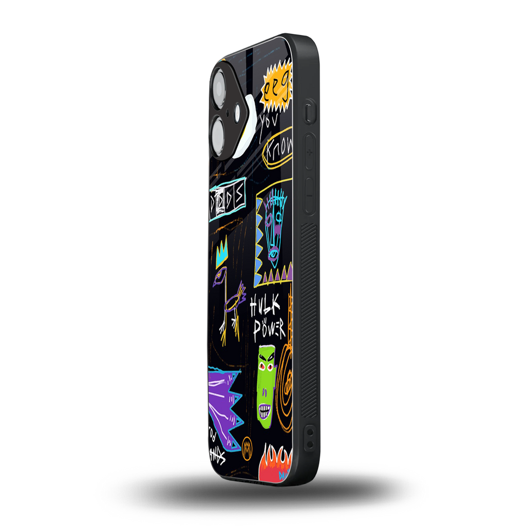 whimsy back phone cover | glass case for iphone 16 plus