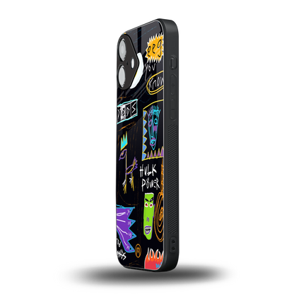 whimsy back phone cover | glass case for iphone 16 plus