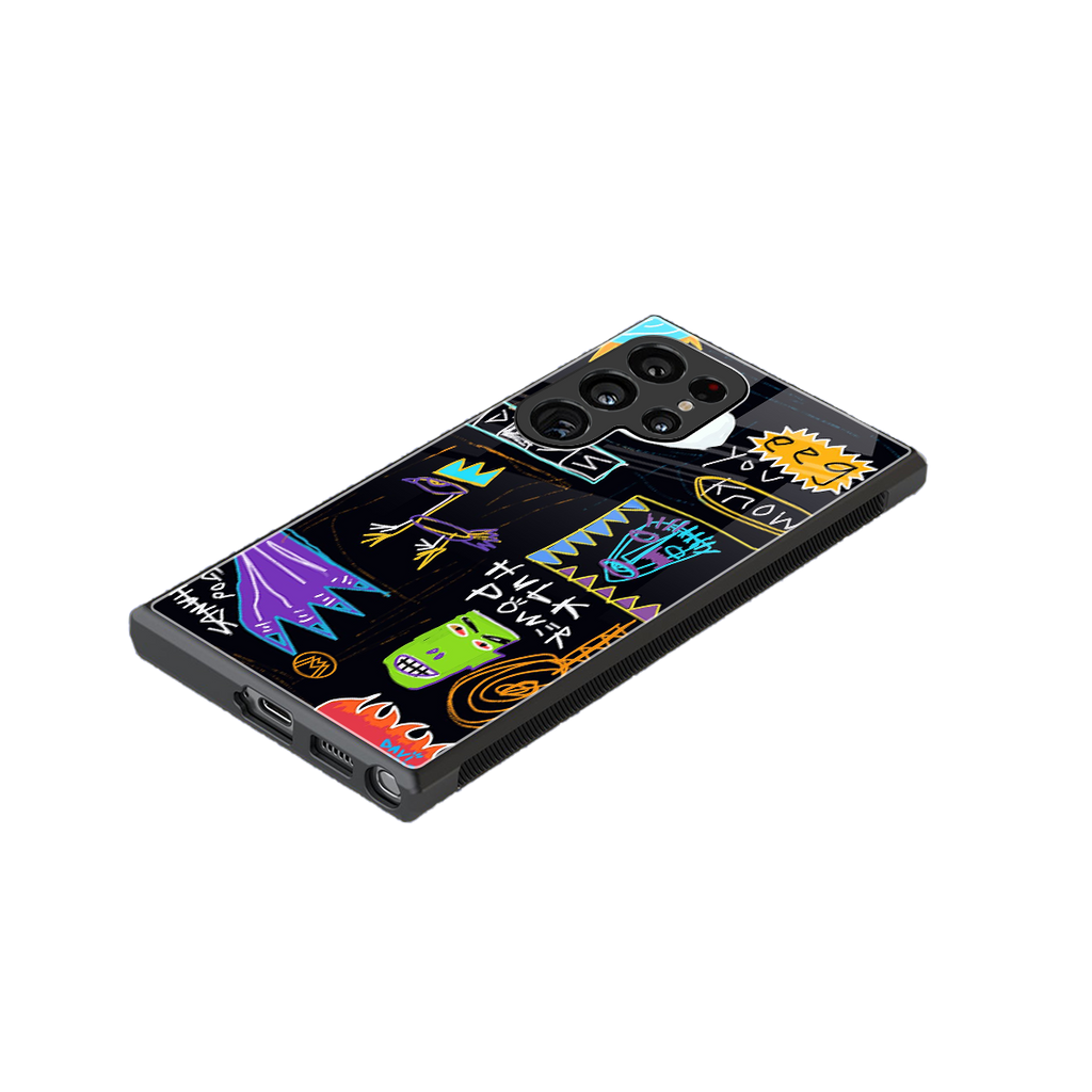 whimsy back phone cover | glass case for samsung galaxy s23 ultra