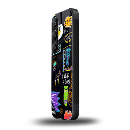 whimsy back phone cover | glass case for samsung galaxy s24 plus